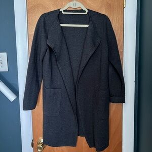 J Crew Juliette collarless sweater-blazer, Grey, Small